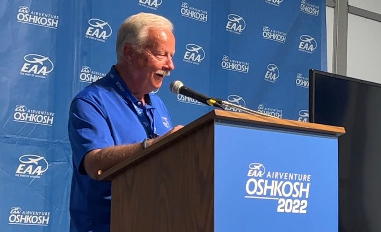 Jack Pelton speaking at EAA AirVenture Oshkosh 2022