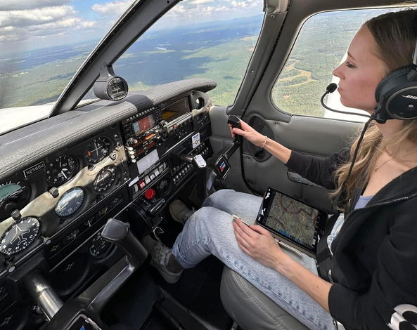 Pilot in a small plane.
