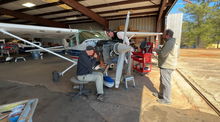 Mechanics work on a Cessna 182. Photo by Cayla McLeod.