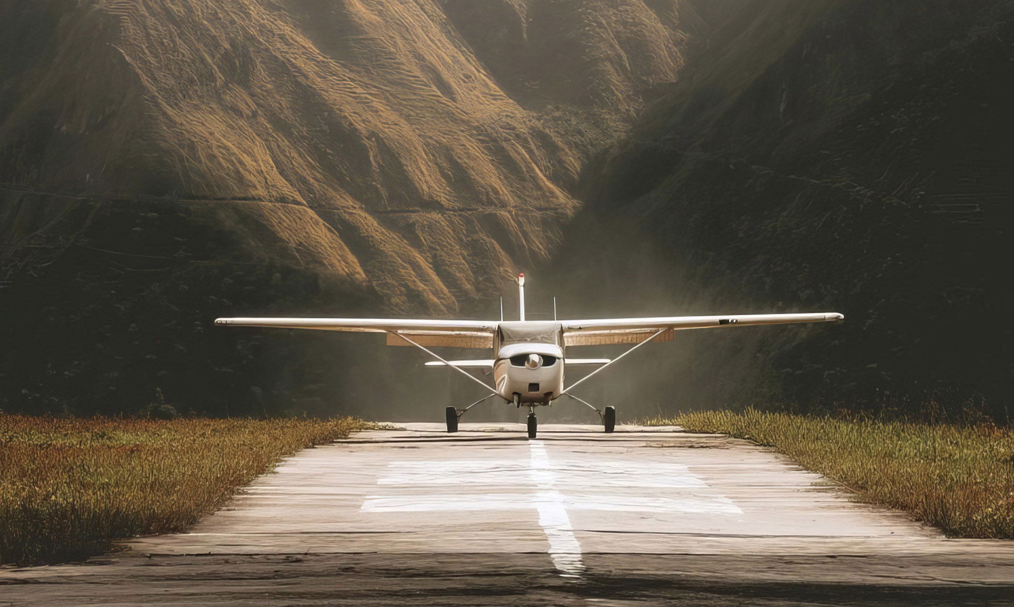 GA airplane taking off. Illustration for DPE shortage