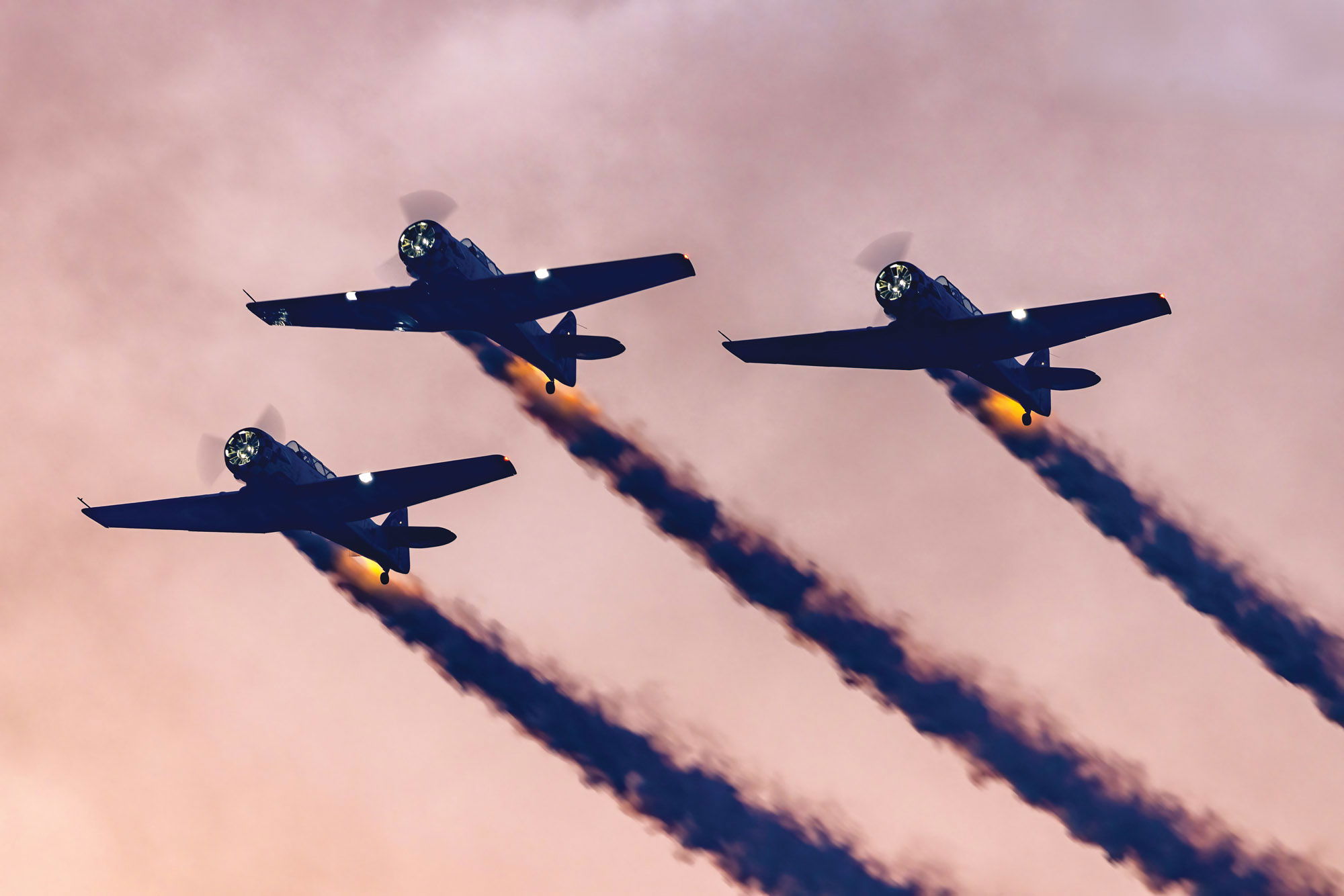 The Titan Aerobatic Team performs daytime and twilight aerobatic routines all over the country. 