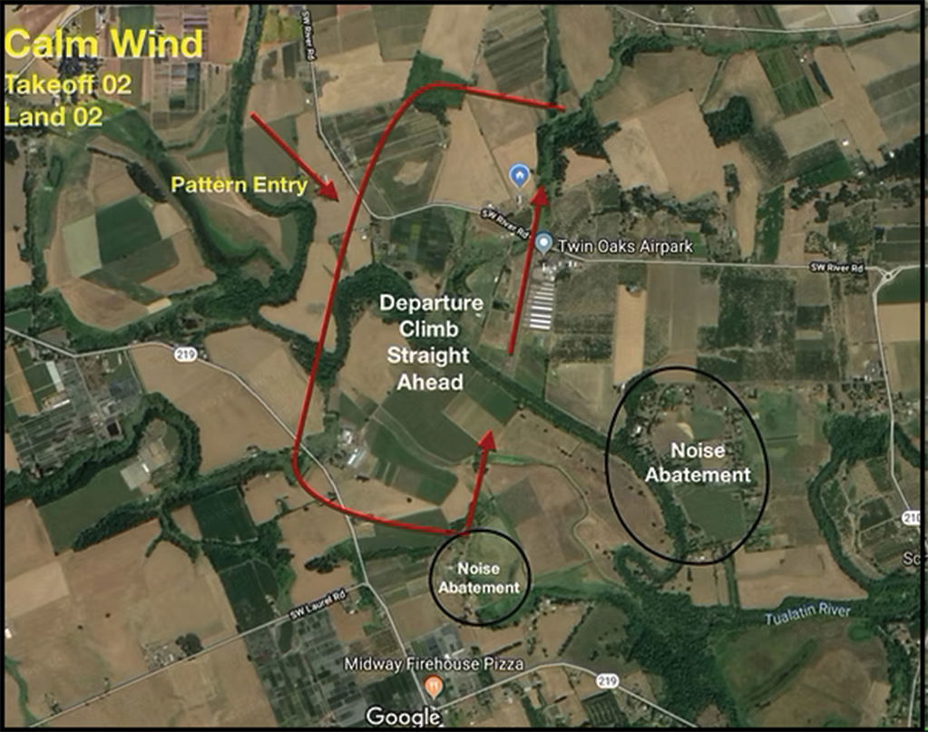 Twin Oaks noise abatement pattern