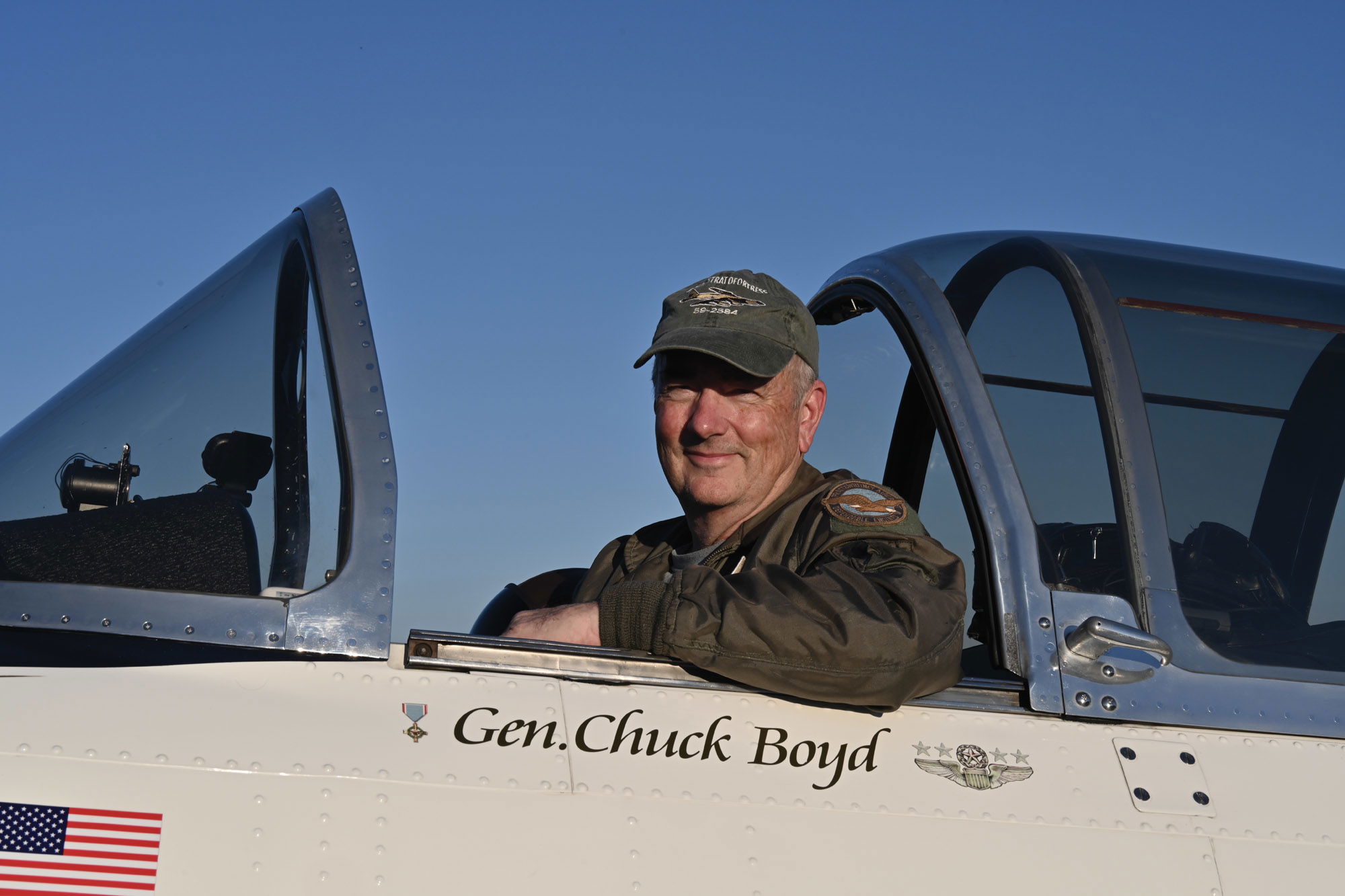 Gause proudly uses his T-34 as a salute to General Chuck Boyd. 