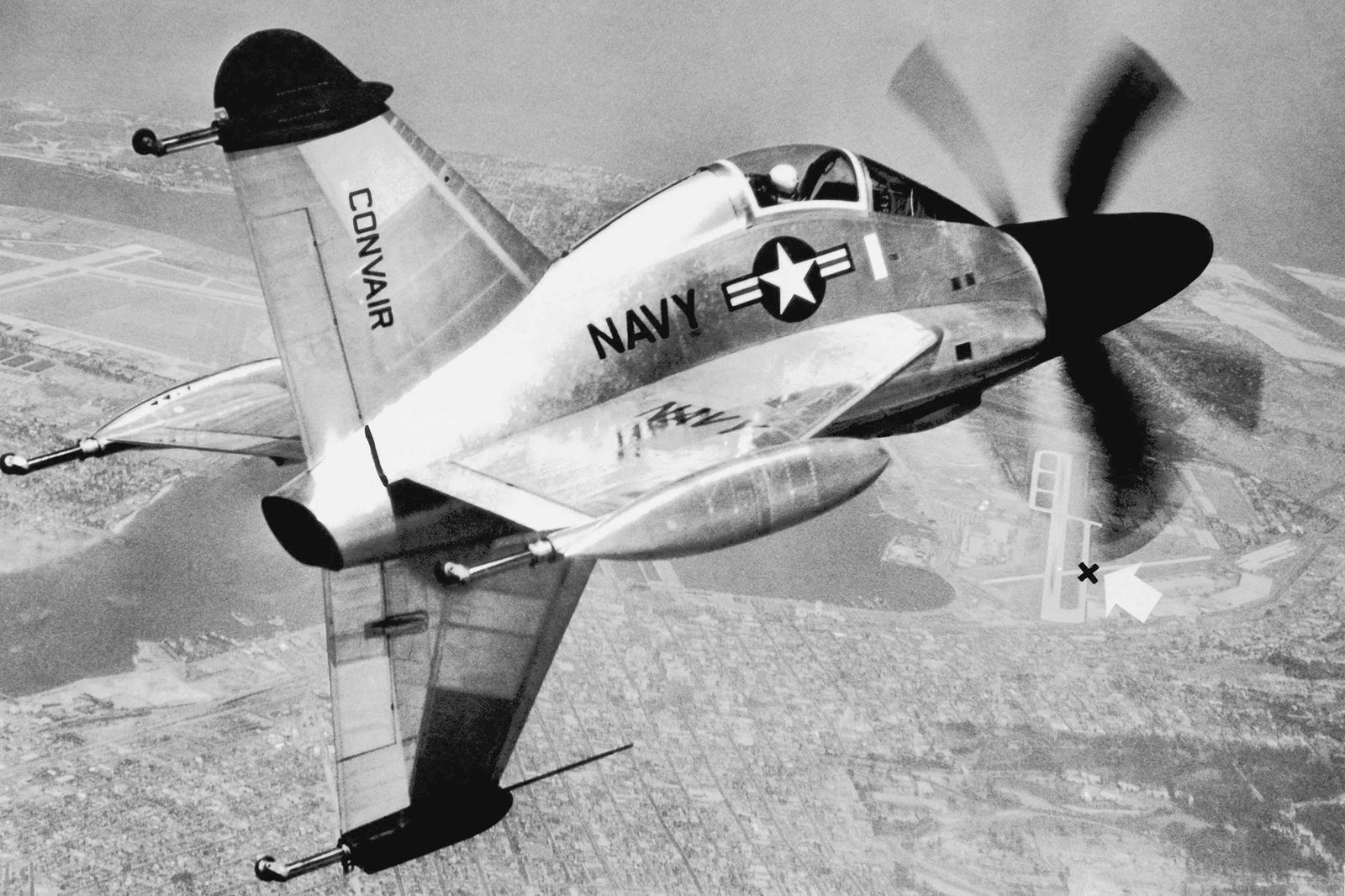 その他 CONVAIR VERTICAL TAKE-OFF FIGHTER Convair XFY-1 - Plane & Pilot